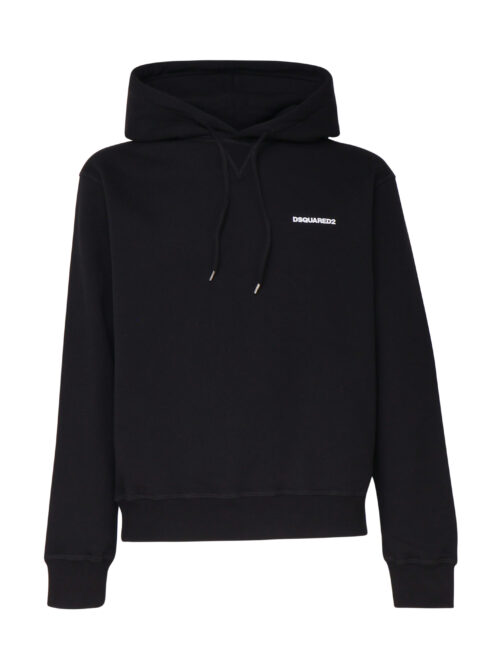 DSQUARED2 - FELPA IN COTONE CON CAPPUCCIO E COULISSE