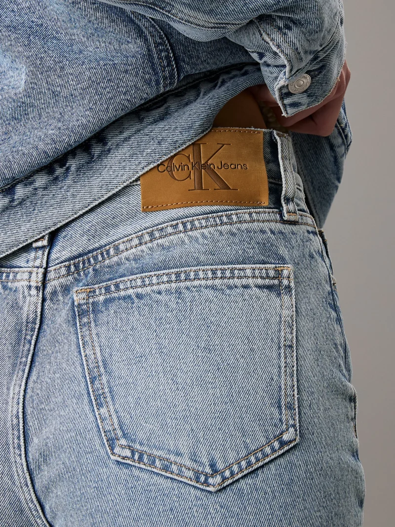 CALVIN KLEIN - High Rise Straight Jeans - Blu Chiaro