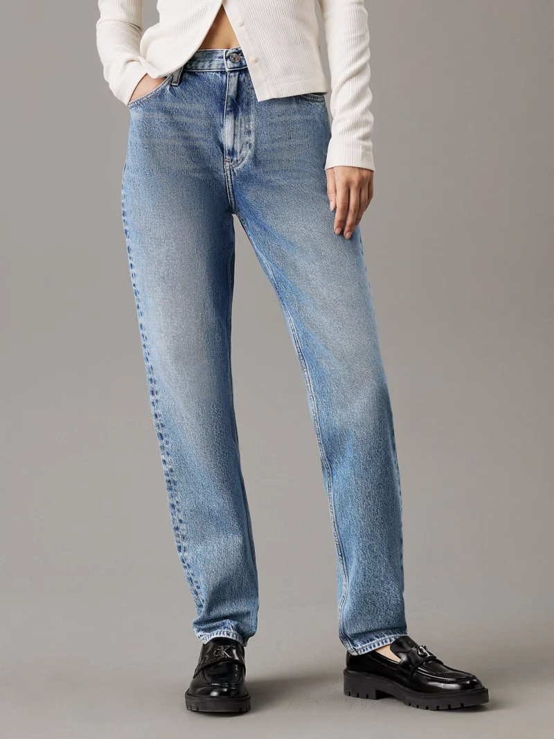 CALVIN KLEIN - Mom Jeans - Blu Chiaro