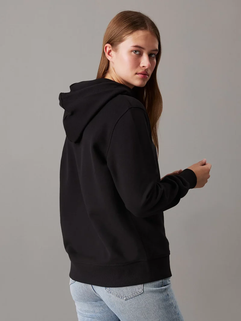 CALVIN KLEIN - Felpa con cappuccio in spugna di cotone e logo