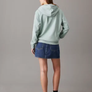CALVIN KLEIN - Felpa con cappuccio in spugna di cotone e logo