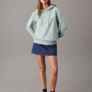 CALVIN KLEIN - Felpa con cappuccio in spugna di cotone e logo