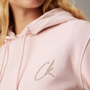 CALVIN KLEIN - Felpa con cappuccio in spugna di cotone e logo