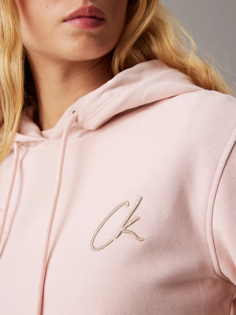CALVIN KLEIN - Felpa con cappuccio in spugna di cotone e logo