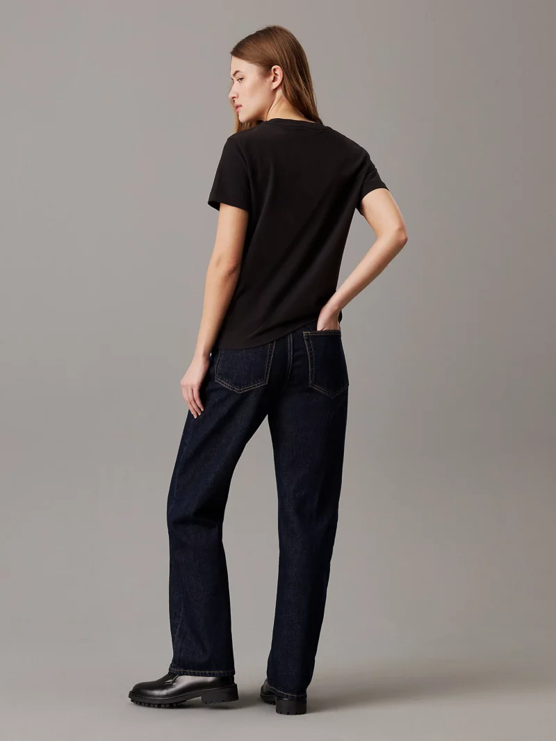 CALVIN KLEIN - T-shirt con monogramma in ciniglia - Nero