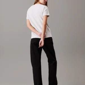 CALVIN KLEIN - T-shirt con monogramma in ciniglia - Grigio Chiaro