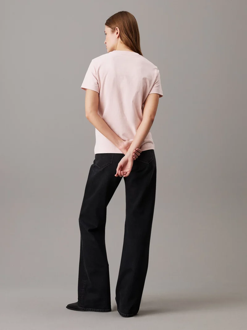 CALVIN KLEIN - T-shirt con monogramma in ciniglia - Rosa