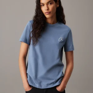 CALVIN KLEIN - T-shirt con logo ricamato
