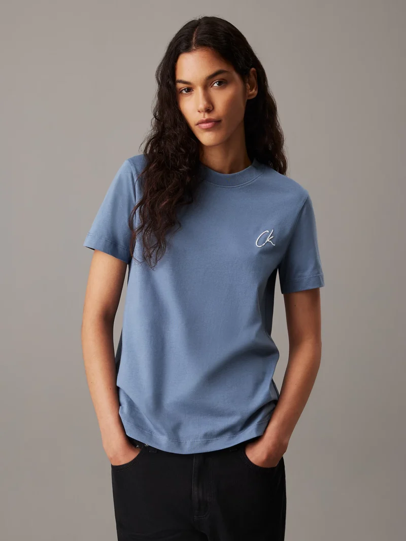 CALVIN KLEIN - T-shirt con logo ricamato