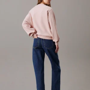 CALVIN KLEIN - Felpa con monogramma in ciniglia taglio relaxed