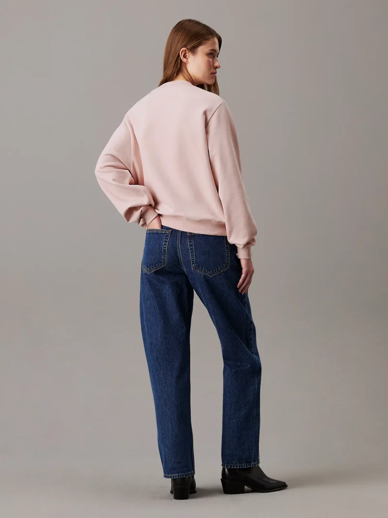 CALVIN KLEIN - Felpa con monogramma in ciniglia taglio relaxed