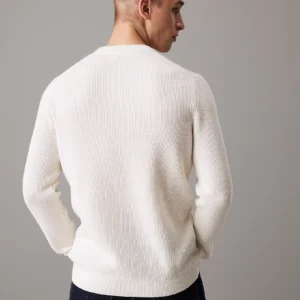 CALVIN KLEIN - Maglione con stemma in cotone a costine