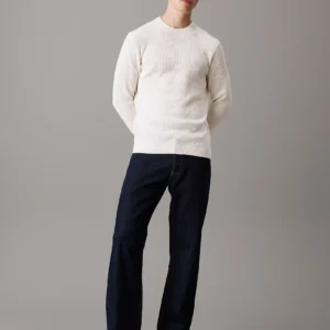 CALVIN KLEIN - Maglione con stemma in cotone a costine