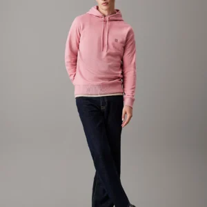 J30J325149_VLG_alternate3 CALVIN KLEIN - Felpa con cappuccio in spugna di cotone con stemma
