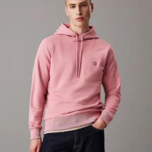 J30J325149_VLG_main CALVIN KLEIN - Felpa con cappuccio in spugna di cotone con stemma