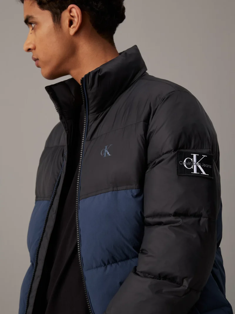 CALVIN KLEIN - Piumino a righe grosse colorate