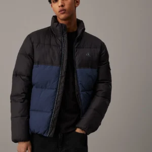 CALVIN KLEIN - Piumino a righe grosse colorate