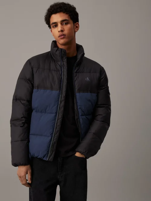 CALVIN KLEIN - Piumino a righe grosse colorate