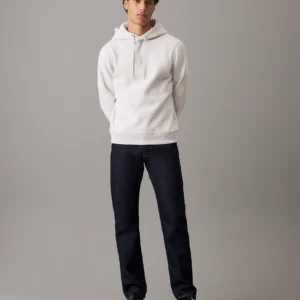 CALVIN KLEIN - Felpa con cappuccio con monogramma - Grigio Chiaro