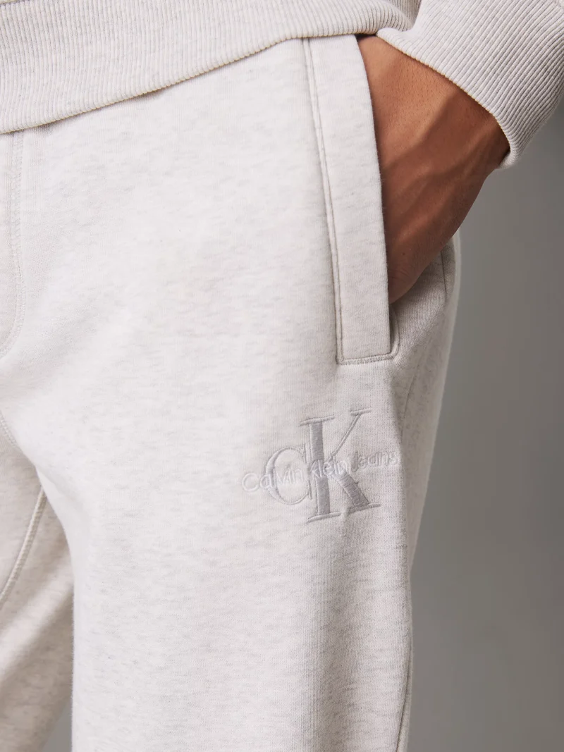 CALVIN KLEIN - Pantaloncini da tuta in felpa con monogramma