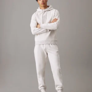 CALVIN KLEIN - Pantaloncini da tuta in felpa con monogramma