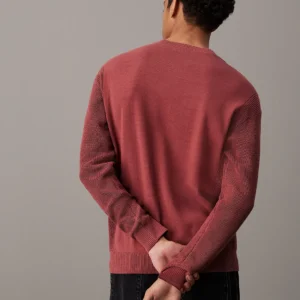 CALVIN KLEIN - Maglione di maglia in cotone con monogramma