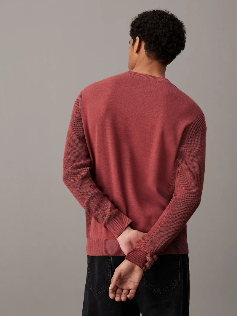 CALVIN KLEIN - Maglione di maglia in cotone con monogramma