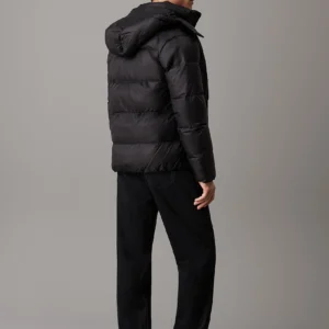 CALVIN KLEIN - Piumino imbottito con cappuccio - Nero