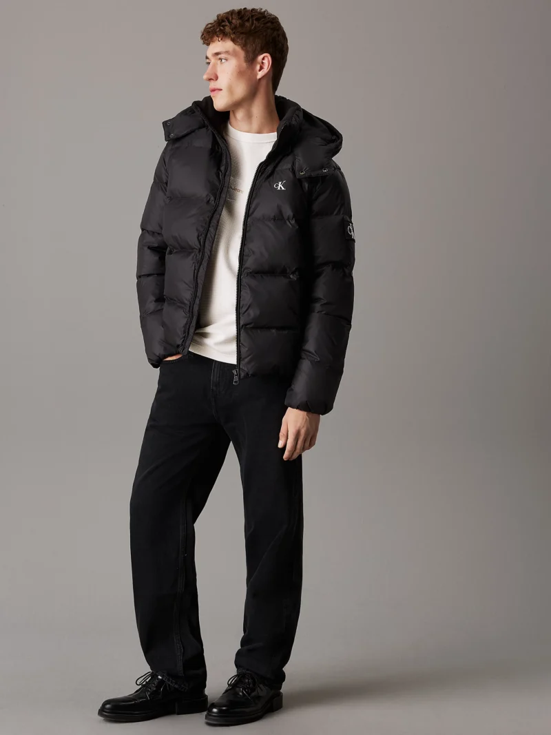 CALVIN KLEIN - Piumino imbottito con cappuccio - Nero