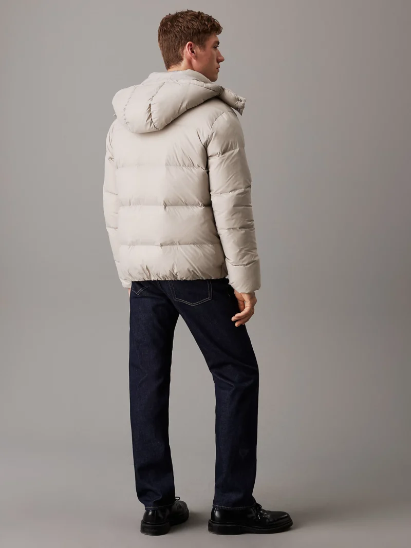 CALVIN KLEIN - Piumino imbottito con cappuccio - Grigio Chiaro