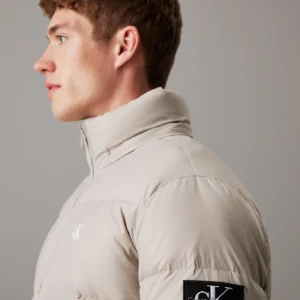 CALVIN KLEIN - Piumino imbottito con cappuccio - Grigio Chiaro