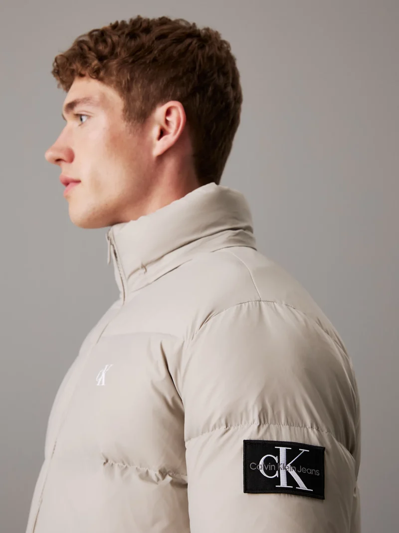 CALVIN KLEIN - Piumino imbottito con cappuccio - Grigio Chiaro
