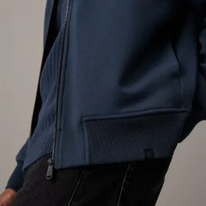 CALVIN KLEIN - Felpa con cappuccio e zip integrale dal taglio relaxed - Blu