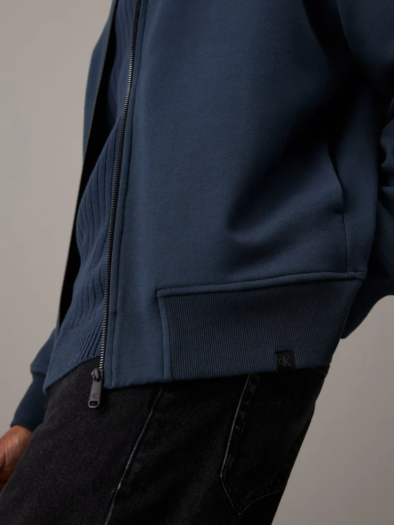 CALVIN KLEIN - Felpa con cappuccio e zip integrale dal taglio relaxed - Blu