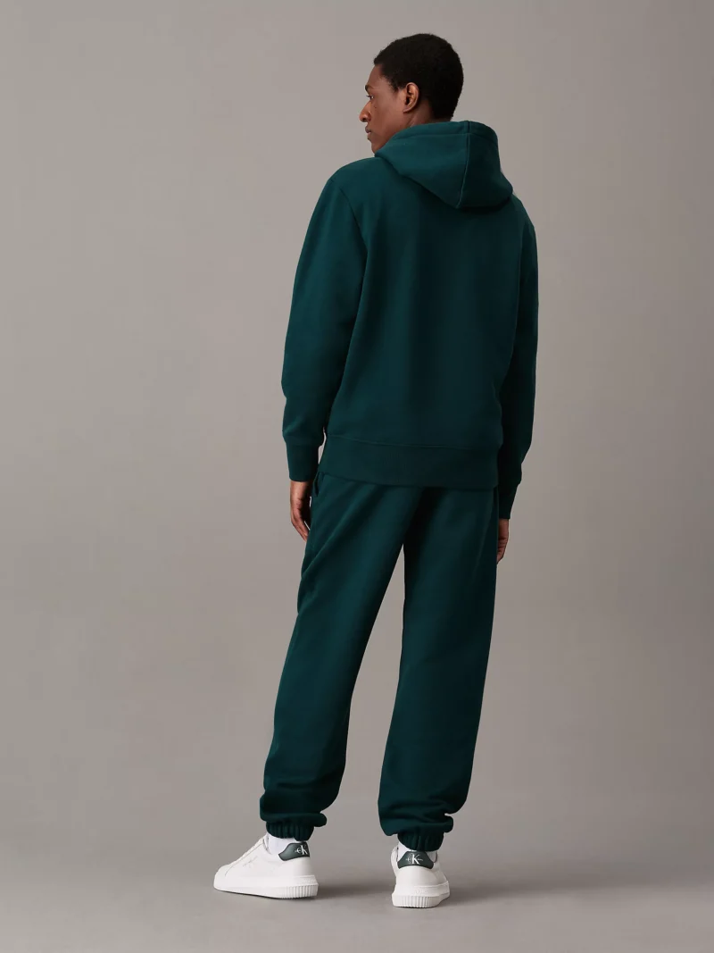CALVIN KLEIN - Pantaloni da tuta dritti in felpa pesante - Verde Scuro