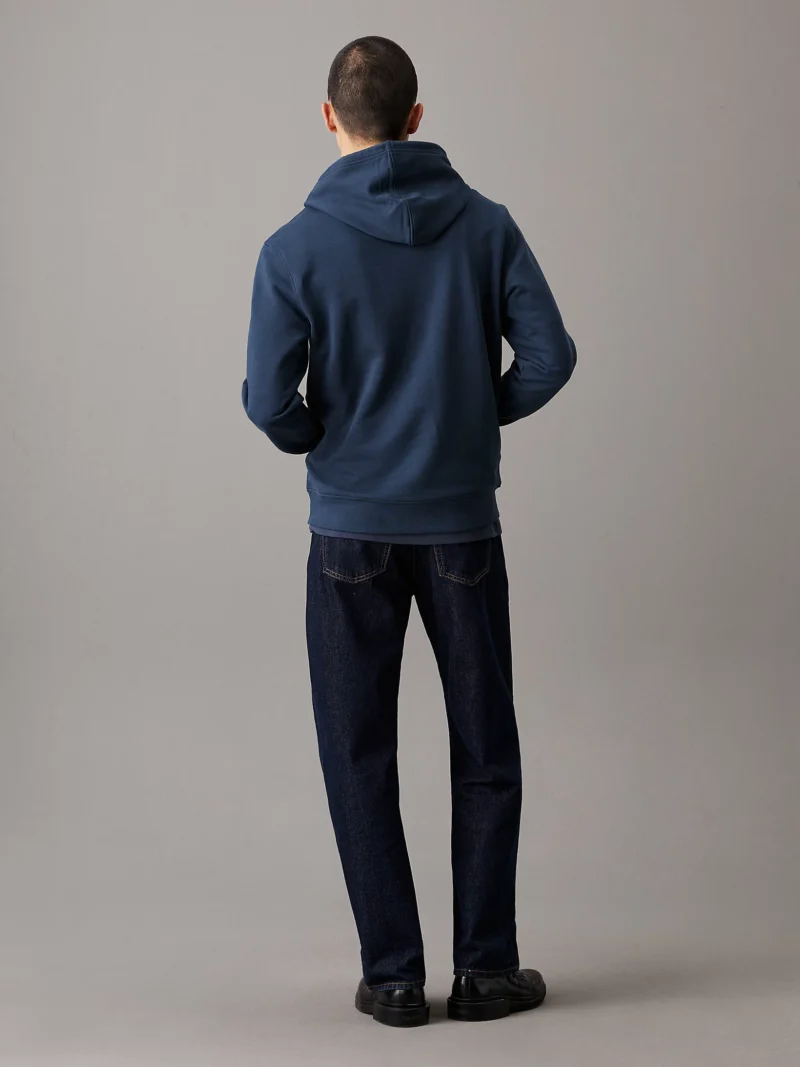 CALVIN KLEIN - Felpa con cappuccio in spugna di cotone e logo