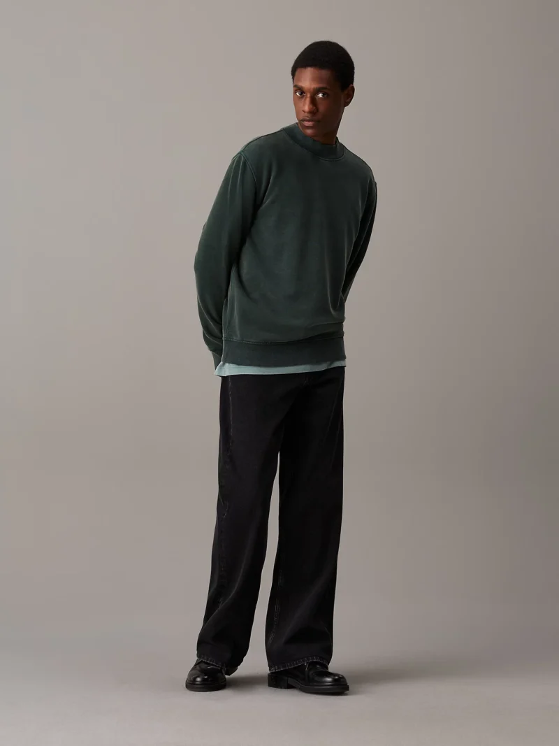 CALVIN KLEIN - Felpa in spugna di cotone lavato