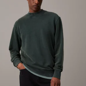 CALVIN KLEIN - Felpa in spugna di cotone lavato