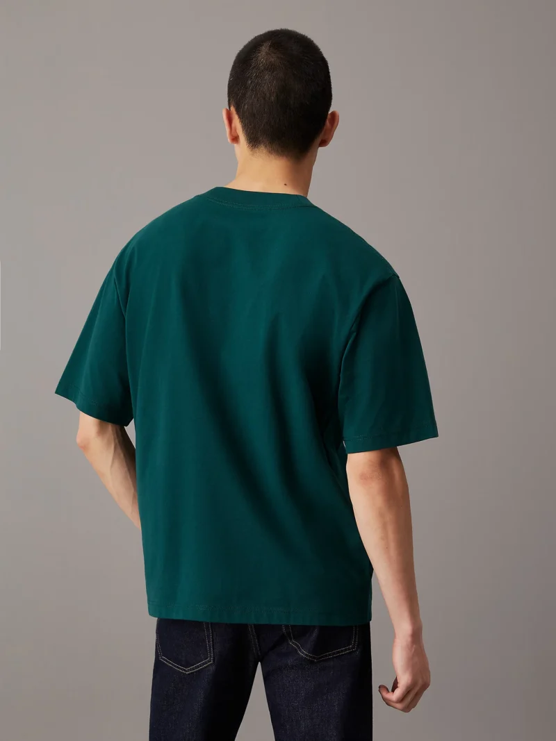 CALVIN KLEIN - T-shirt in jersey pesante taglio relaxed - Verde Scuro