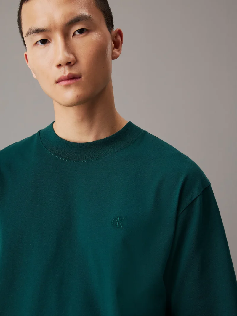 CALVIN KLEIN - T-shirt in jersey pesante taglio relaxed - Verde Scuro