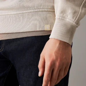 CALVIN KLEIN - Felpa in cotone lavato taglio relaxed - Beige