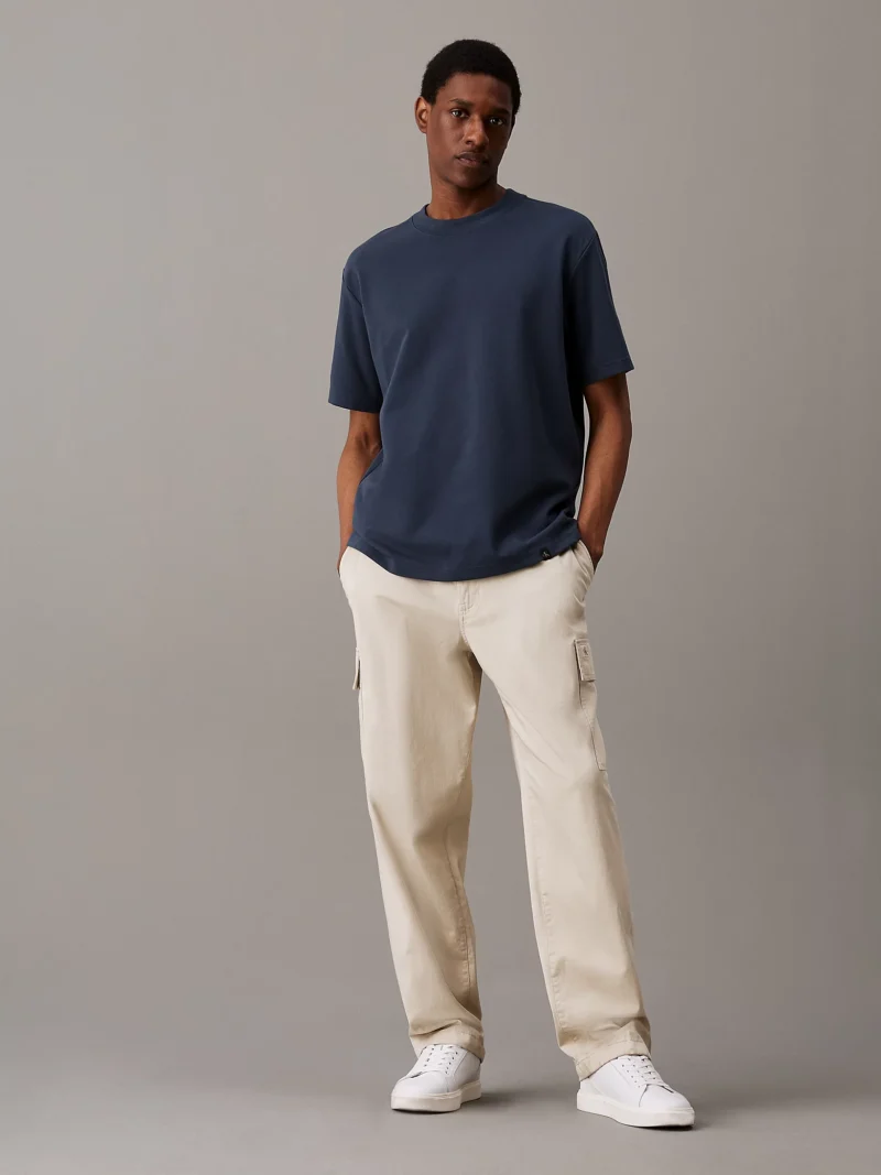 CALVIN KLEIN - Pantaloni cargo in twill di cotone
