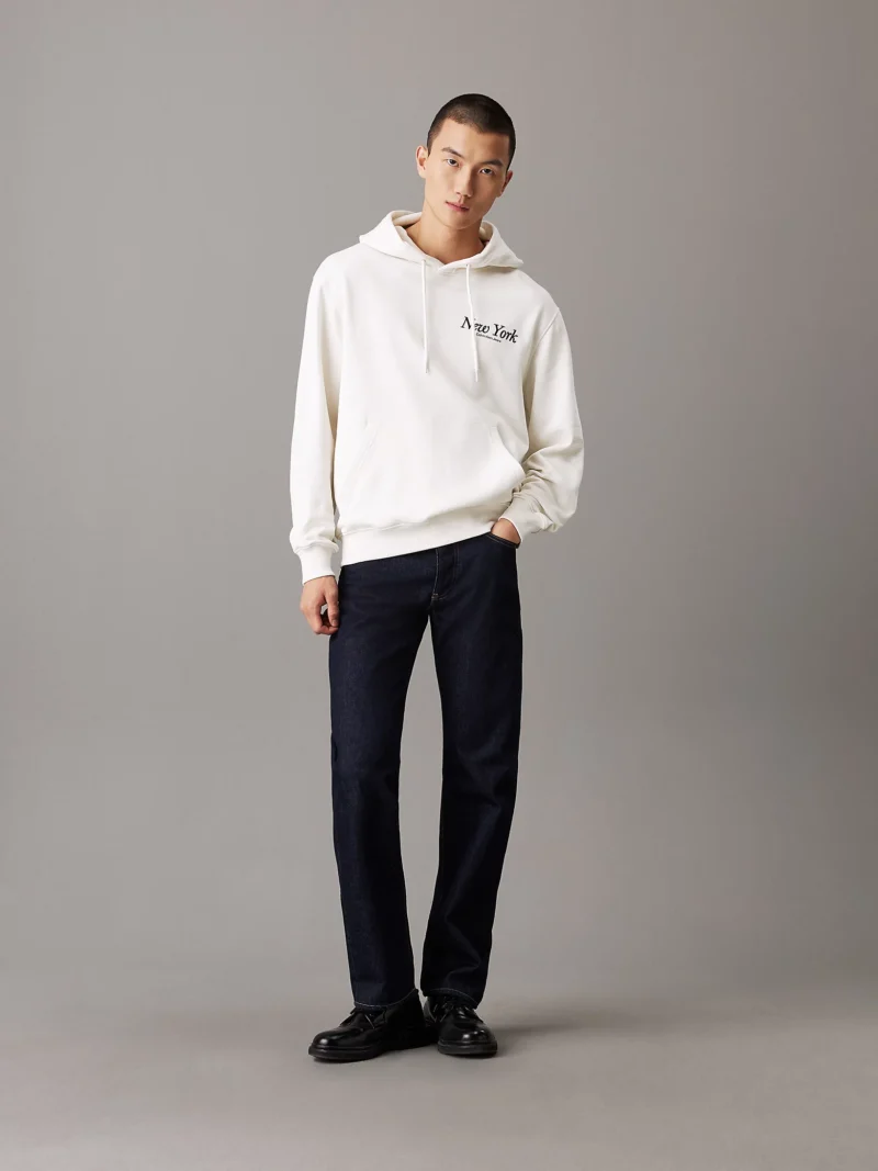 CALVIN KLEIN - Felpa con cappuccio con logo New York dal taglio relaxed