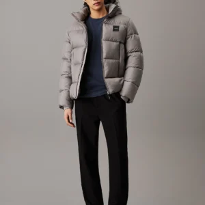 CALVIN KLEIN - Piumino con cappuccio - Grigio