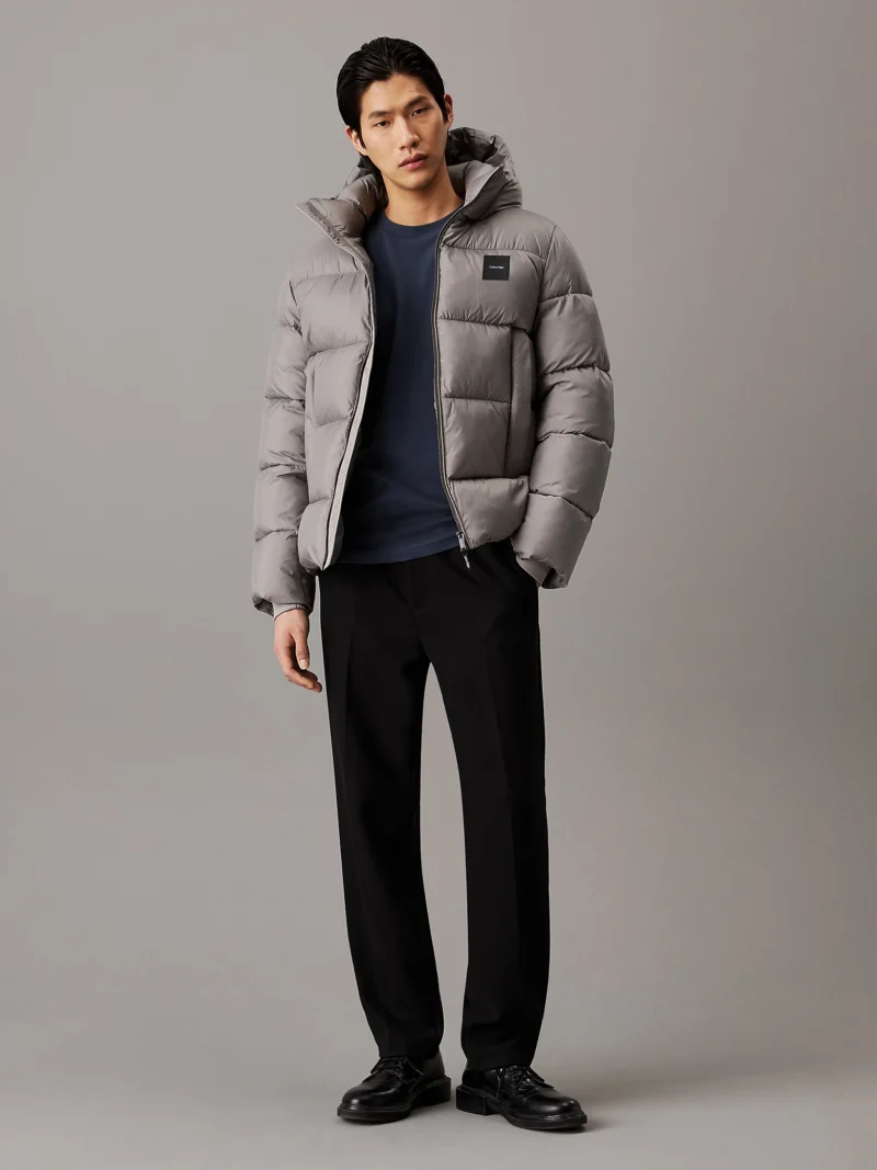 CALVIN KLEIN - Piumino con cappuccio - Grigio