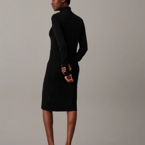 CALVIN KLEIN - Tubino in lana merino - Nero