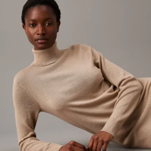 CALVIN KLEIN - Tubino in lana merino - Sabbia