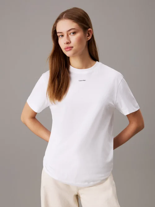 CALVIN KLEIN - T-shirt con logo - Bianco