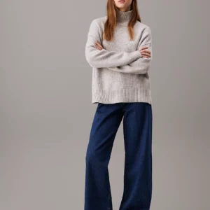 CALVIN KLEIN - High Rise Wide Leg Jeans