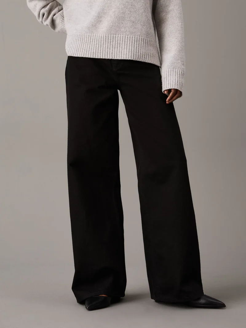 CALVIN KLEIN - High Rise Wide Leg Jeans